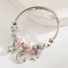 Wholesale Adjustable Couple Beaded Star Moon Pendant Bracelet In Stainless Steel And Alloy Set With Diamonds For Women