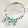Wholesale Adjustable Couple Beaded Star Moon Pendant Bracelet In Stainless Steel And Alloy Set With Diamonds For Women
