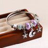 Wholesale Adjustable Couple Beaded Star Moon Pendant Bracelet In Stainless Steel And Alloy Set With Diamonds For Women
