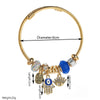 Wholesale Adjustable Diamond Letter Pendant Bracelet With Devil's Eye Pattern Alloy Material Set With Diamonds For Women