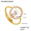 Wholesale Adjustable Handset Zirconium Ring Titanium Steel Electroplated With Gold Geometric Style Jewelry For Women