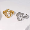 Wholesale Adjustable Hollow Simple Non Fading Titanium Steel Ring With Abstract Face Design For Women Electroplated