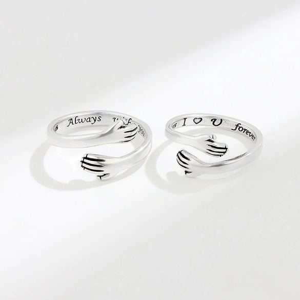 Wholesale Adjustable Hug Letter Ring Copper Retro Unisex