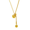 Wholesale Adjustable Long Necklace With Round Beads And Stitching For Women Stainless Steel Geometric Pattern Electroplated