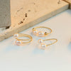 Wholesale Adjustable Natural Pearl Ring Geometric Design Electroplated