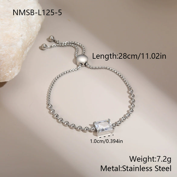 Wholesale Adjustable Nonfading Heart Bracelet For Women Stainless Steel 18K Gold Electroplated Geometric Pattern