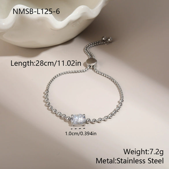 Wholesale Adjustable Nonfading Heart Bracelet For Women Stainless Steel 18K Gold Electroplated Geometric Pattern
