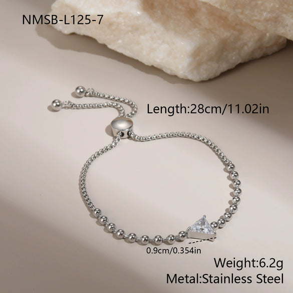 Wholesale Adjustable Nonfading Heart Bracelet For Women Stainless Steel 18K Gold Electroplated Geometric Pattern