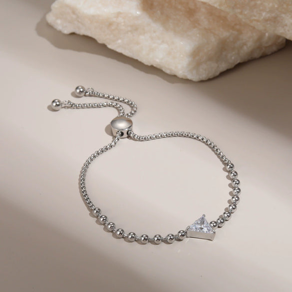 Wholesale Adjustable Nonfading Heart Bracelet For Women Stainless Steel 18K Gold Electroplated Geometric Pattern