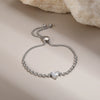 Wholesale Adjustable Nonfading Heart Bracelet For Women Stainless Steel 18K Gold Electroplated Geometric Pattern