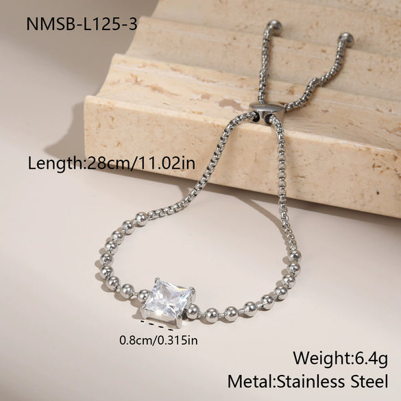 Wholesale Adjustable Nonfading Heart Bracelet For Women Stainless Steel 18K Gold Electroplated Geometric Pattern