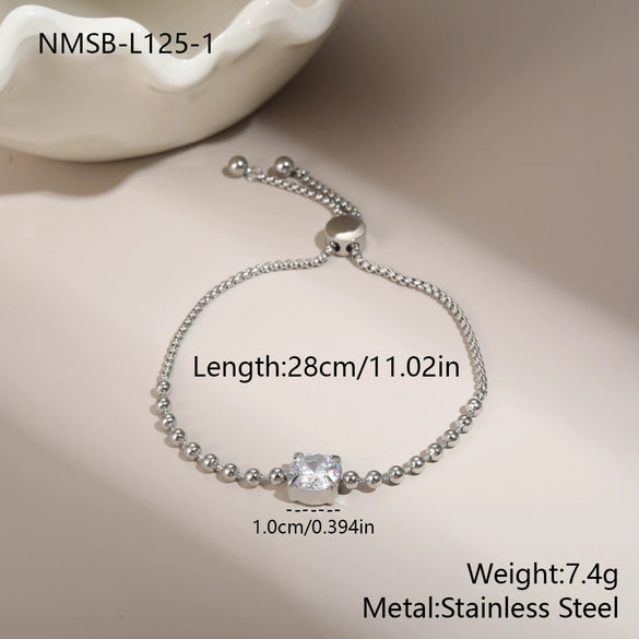 Wholesale Adjustable Nonfading Heart Bracelet For Women Stainless Steel 18K Gold Electroplated Geometric Pattern