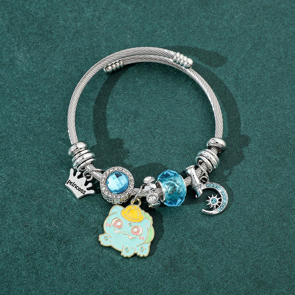 Wholesale Adjustable Opening Alloy Cartoon Bracelet With Electroplating Treatment