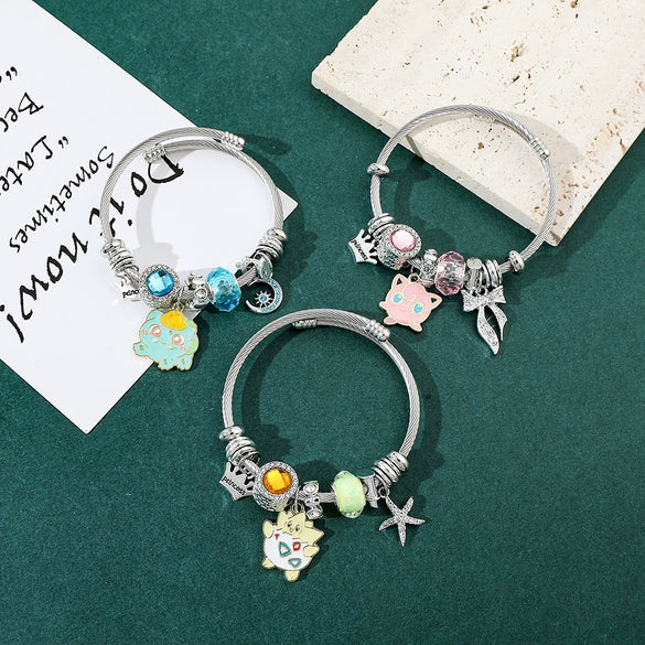Wholesale Adjustable Opening Alloy Cartoon Bracelet With Electroplating Treatment