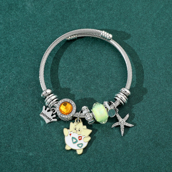 Wholesale Adjustable Opening Alloy Cartoon Bracelet With Electroplating Treatment