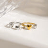 Wholesale Adjustable Opening Love Ring Stainless Steel Geometric Electroplated For Women