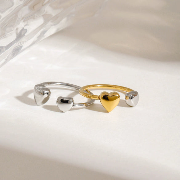 Wholesale Adjustable Opening Love Ring Stainless Steel Geometric Electroplated For Women