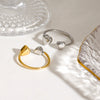 Wholesale Adjustable Opening Love Ring Stainless Steel Geometric Electroplated For Women