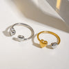 Wholesale Adjustable Opening Love Ring Stainless Steel Geometric Electroplated For Women