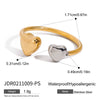 Wholesale Adjustable Opening Love Ring Stainless Steel Geometric Electroplated For Women