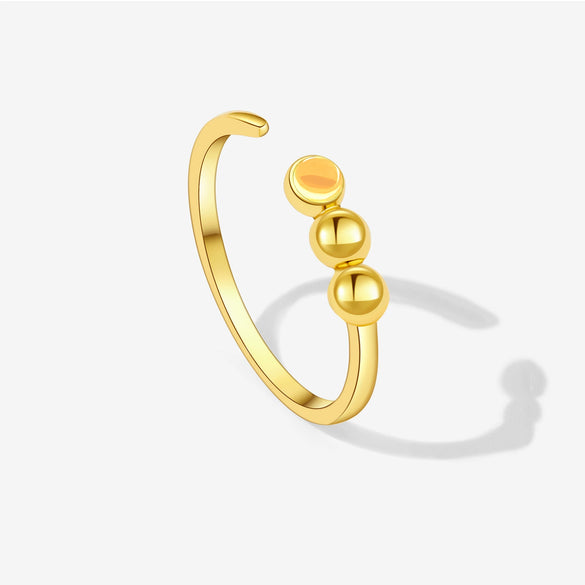 Wholesale Adjustable Opening Ring S925 Sterling Silver Geometric Minimalist Style Electroplated With Platinum And 18K Gold For Women And Unisex