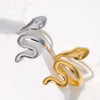 Wholesale Adjustable Opening Stainless Steel Ring With Snakeshaped Design And Electroplating For Men And Women