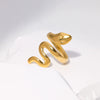 Wholesale Adjustable Opening Stainless Steel Ring With Snakeshaped Design And Electroplating For Men And Women