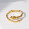 Wholesale Adjustable Opening Stainless Steel Ring With Snakeshaped Design And Electroplating For Men And Women