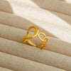Wholesale Adjustable Opening Titanium Steel Ring Retro Hiphop Style With Geometric Design And Electroplating Treatment For Men And Women Couple
