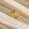Wholesale Adjustable Opening Titanium Steel Ring Retro Hiphop Style With Geometric Design And Electroplating Treatment For Men And Women Couple
