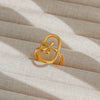 Wholesale Adjustable Opening Titanium Steel Ring Retro Hiphop Style With Geometric Design And Electroplating Treatment For Men And Women Couple