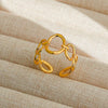 Wholesale Adjustable Opening Titanium Steel Ring Retro Hiphop Style With Geometric Design And Electroplating Treatment For Men And Women Couple