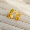 Wholesale Adjustable Opening Titanium Steel Ring Retro Hiphop Style With Geometric Design And Electroplating Treatment For Men And Women Couple