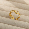 Wholesale Adjustable Opening Titanium Steel Ring Retro Hiphop Style With Geometric Design And Electroplating Treatment For Men And Women Couple