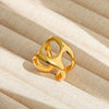 Wholesale Adjustable Opening Titanium Steel Ring Retro Hiphop Style With Geometric Design And Electroplating Treatment For Men And Women Couple