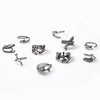 Wholesale Adjustable Retro Snake Shaped Bat Dragon Claw Animal Combination Ring Set In Alloy With Electroplating Treatment
