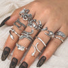 Wholesale Adjustable Retro Snake Shaped Bat Dragon Claw Animal Combination Ring Set In Alloy With Electroplating Treatment