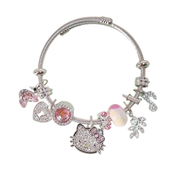 Wholesale Adjustable Silver Plated Alloy Cartoon Bracelet For Women