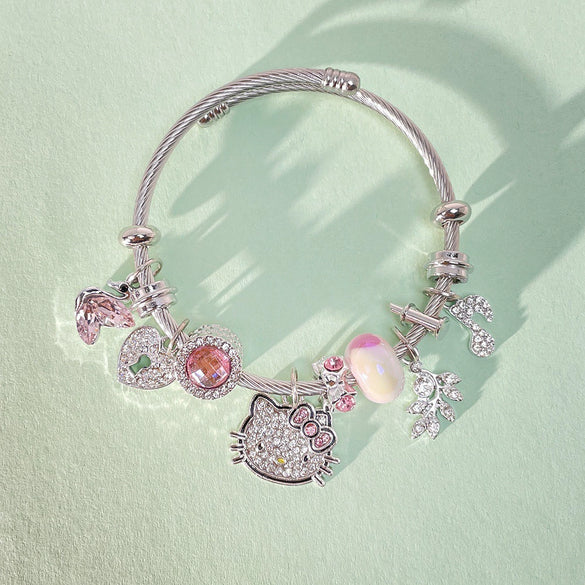 Wholesale Adjustable Silver Plated Alloy Cartoon Bracelet For Women