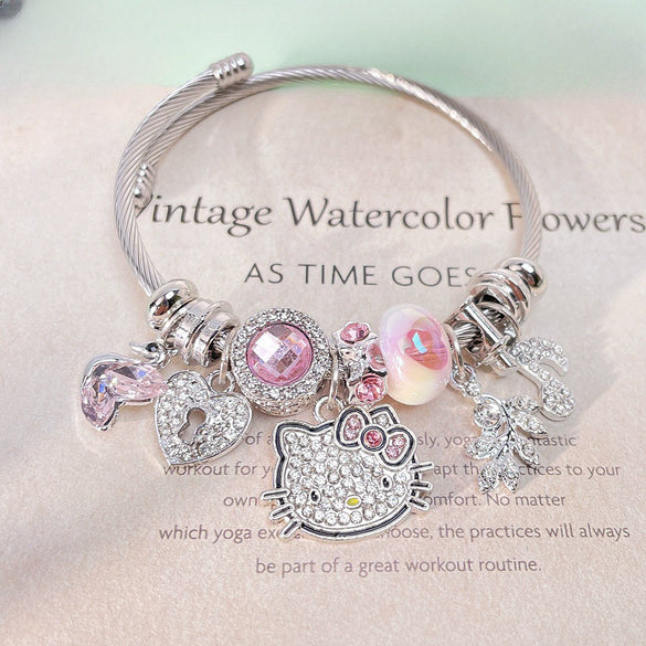 Wholesale Adjustable Silver Plated Alloy Cartoon Bracelet For Women