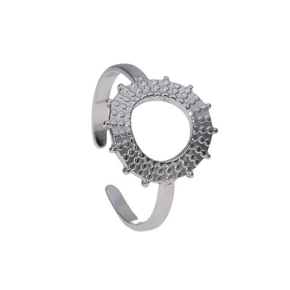 Wholesale Adjustable Simple Retro Geometric Stainless Steel Ring For Men And Women With Electroplating Treatment