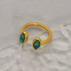 Wholesale Agate Ring Geometric Style Real Gold Electroplated For Women