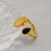 Wholesale Agate Ring Geometric Style Real Gold Electroplated For Women