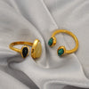 Wholesale Agate Ring Geometric Style Real Gold Electroplated For Women
