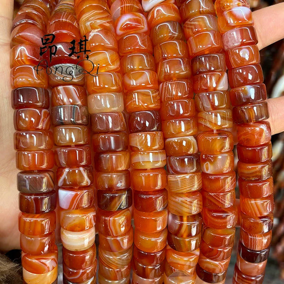 Wholesale Agate Spacer Beads For Jewelry Accessories Natural Agate Straight Cut Glossy Polishing