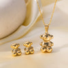 Wholesale Allmatch Electroplated Titanium Steel Bear Geometric Zodiac Pendant Necklace For Women