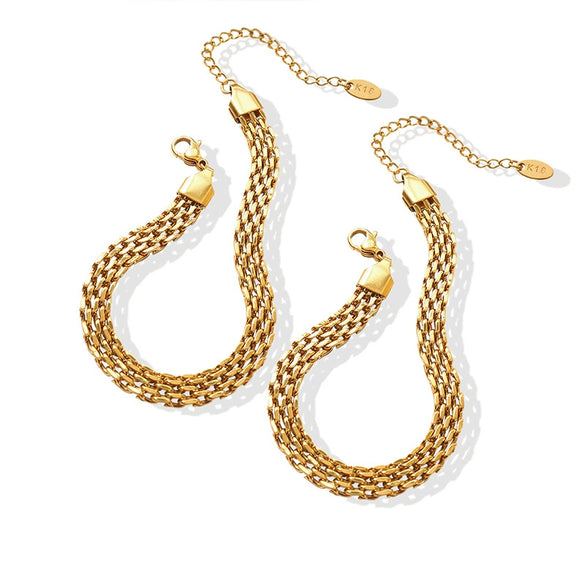 Wholesale Allmatch Geometric Titanium Steel 18K Gold Plated Bracelet For Women