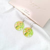 Wholesale Alloy Acrylic Fruit Leaves Pendant Women's Ear Jewelry With 14K Gold Ear Needle And Electroplating Design