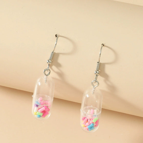 Wholesale Alloy Acrylic Fruit Leaves Pendant Women's Ear Jewelry With 14K Gold Ear Needle And Electroplating Design