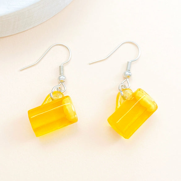 Wholesale Alloy Acrylic Fruit Leaves Pendant Women's Ear Jewelry With 14K Gold Ear Needle And Electroplating Design